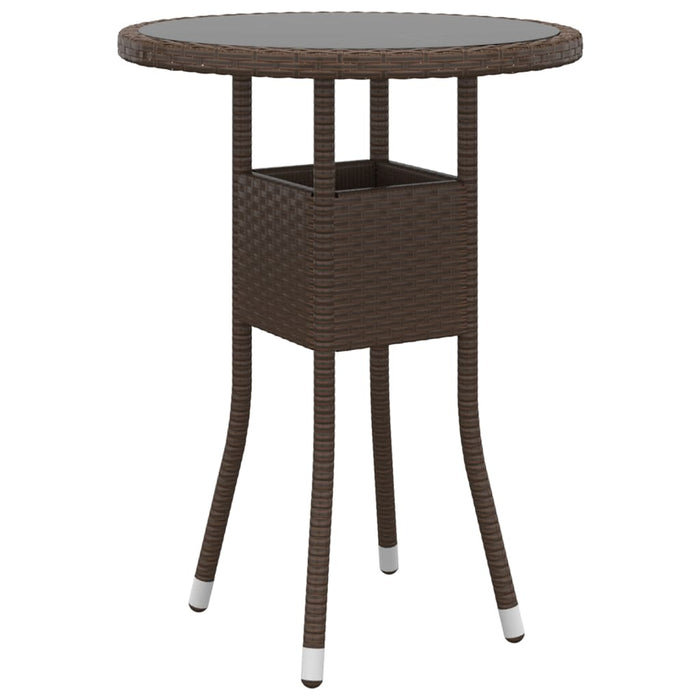 Set Bistrot Giardino 3 pz Polyrattan e Vetro Temperato Marrone 3095902