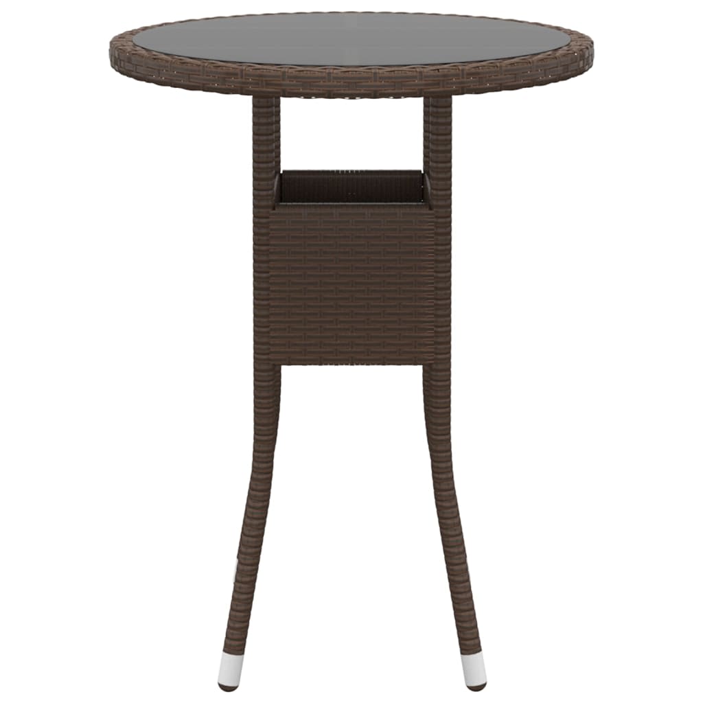 Set Bistrot Giardino 3 pz Polyrattan e Vetro Temperato Marrone 3095902