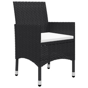 Set Bistrot da Giardino 3 pz Polyrattan e Legno Massello Nero 3095935