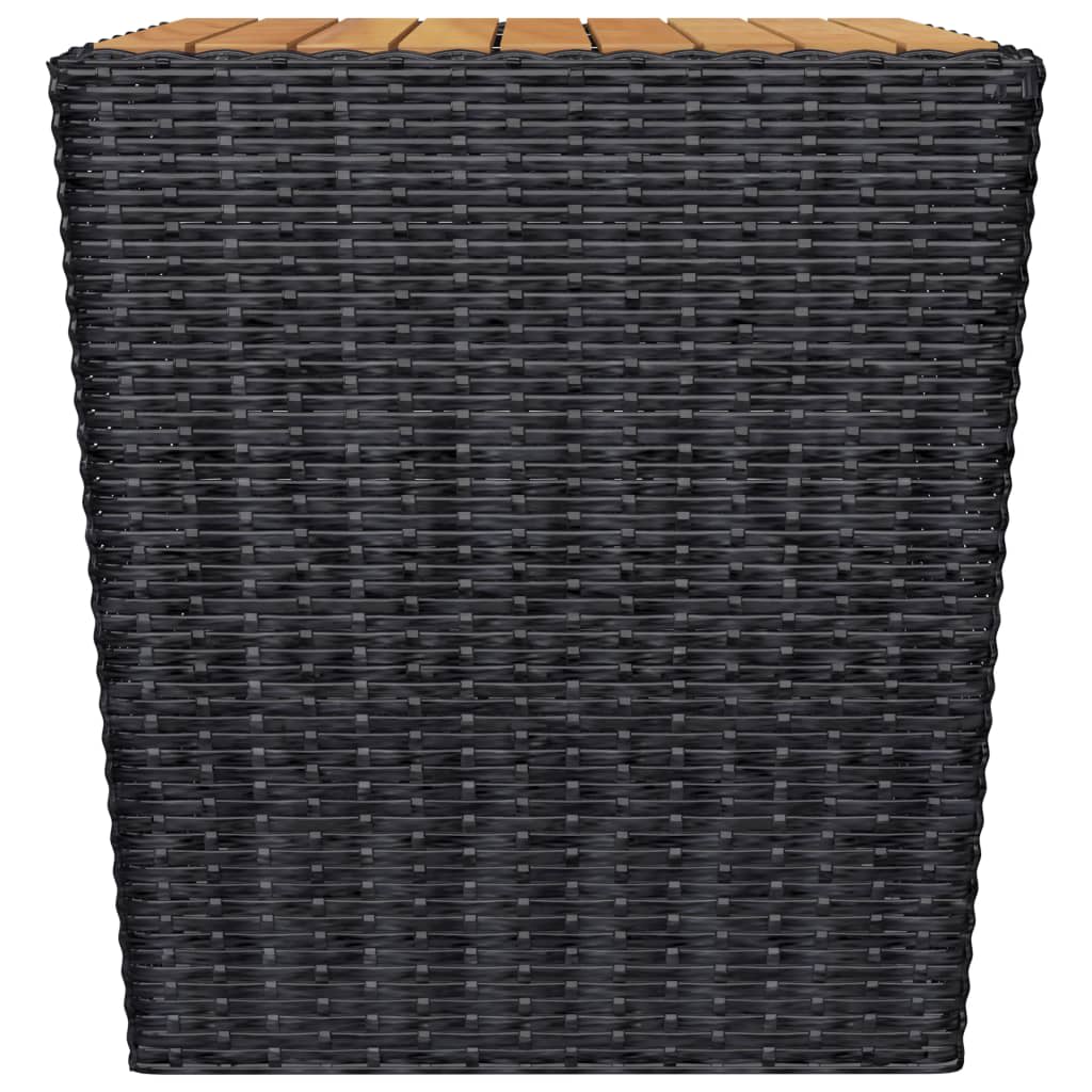 Set Bistrot da Giardino 3 pz Polyrattan e Legno Massello Nero 3095935