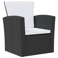 Set Divani da Giardino 16 pz con Cuscini in Polyrattan Nero 3095942