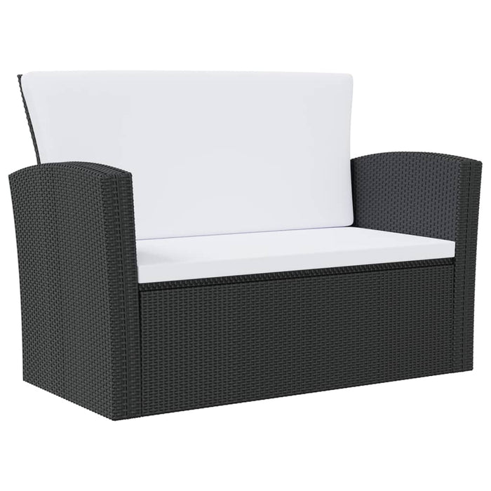 Set Divani da Giardino 16 pz con Cuscini in Polyrattan Nero 3095942