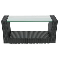 Set Divani da Giardino 16 pz con Cuscini in Polyrattan Nero 3095942