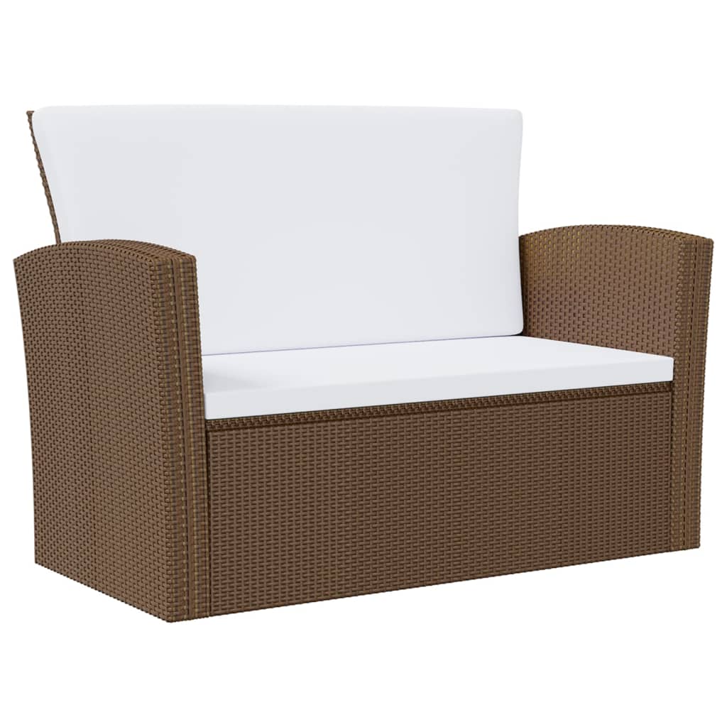 Set Divani da Giardino 8 pz con Cuscini in Polyrattan Marrone 3095943