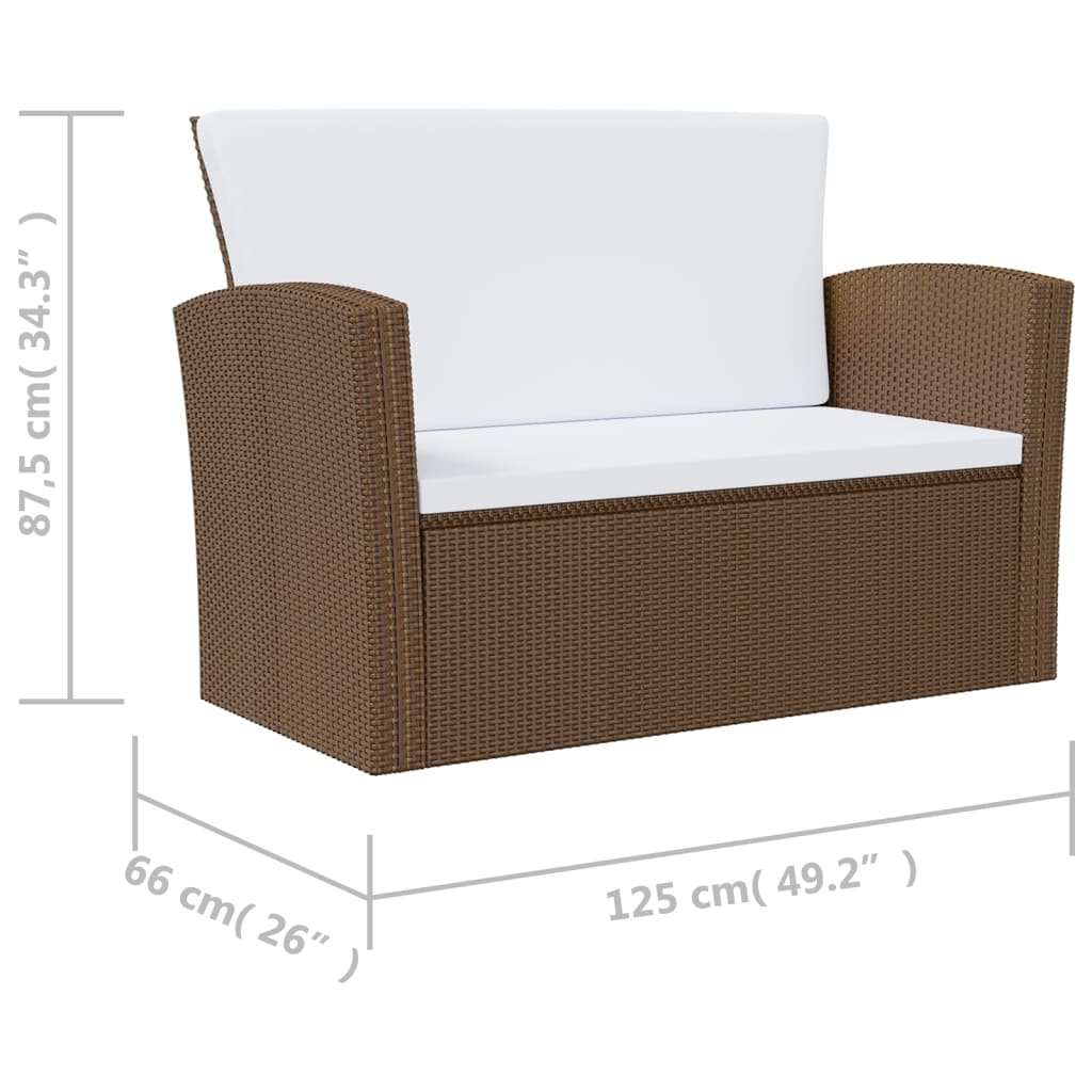 Set Divani da Giardino 16 pz con Cuscini in Polyrattan Marrone cod mxl 38618