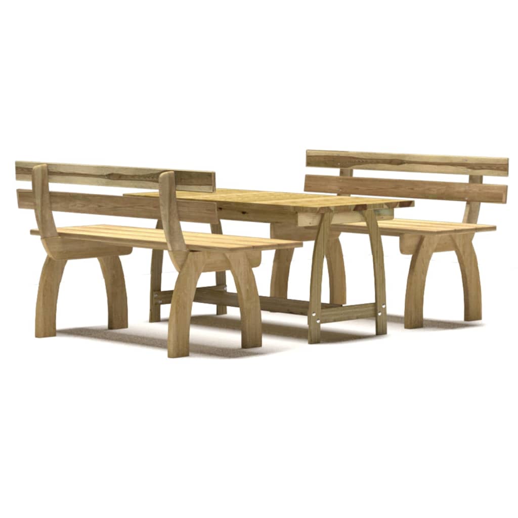 Set da Pranzo da Giardino 3 pz in Legno di Pino Impregnato cod mxl 37855