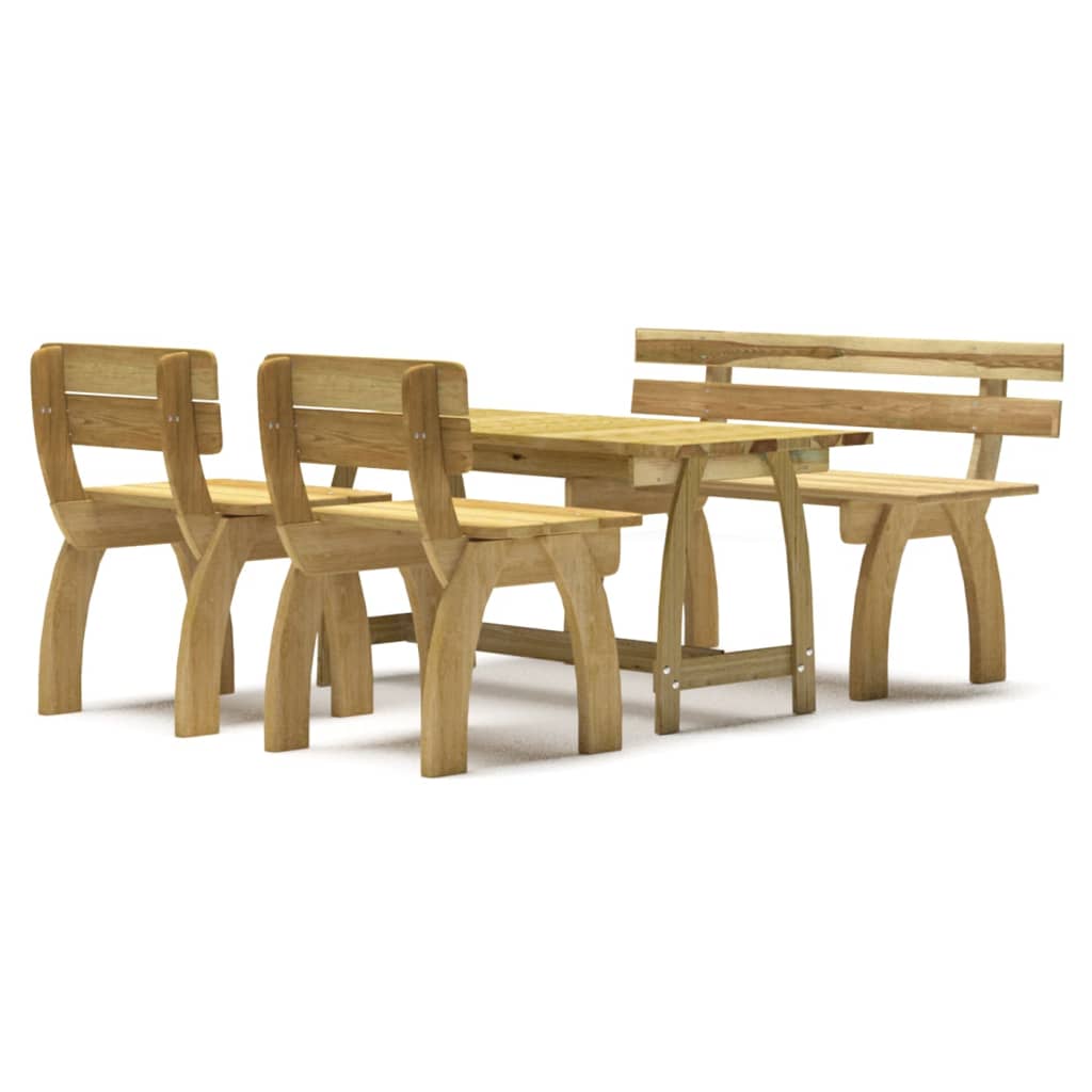 Set da Pranzo da Giardino 4 pz in Legno di Pino Impregnato 3096603