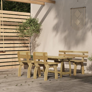 Set da Pranzo da Giardino 4 pz in Legno di Pino Impregnato 3096603