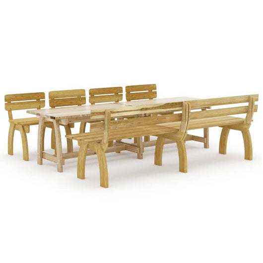 Set da Pranzo da Giardino 6 pz in Legno di Pino Impregnato cod mxl 40226