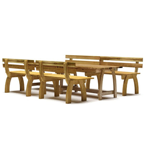 Set da Pranzo da Giardino 4 pz in Legno di Pino Impregnato cod mxl 37858