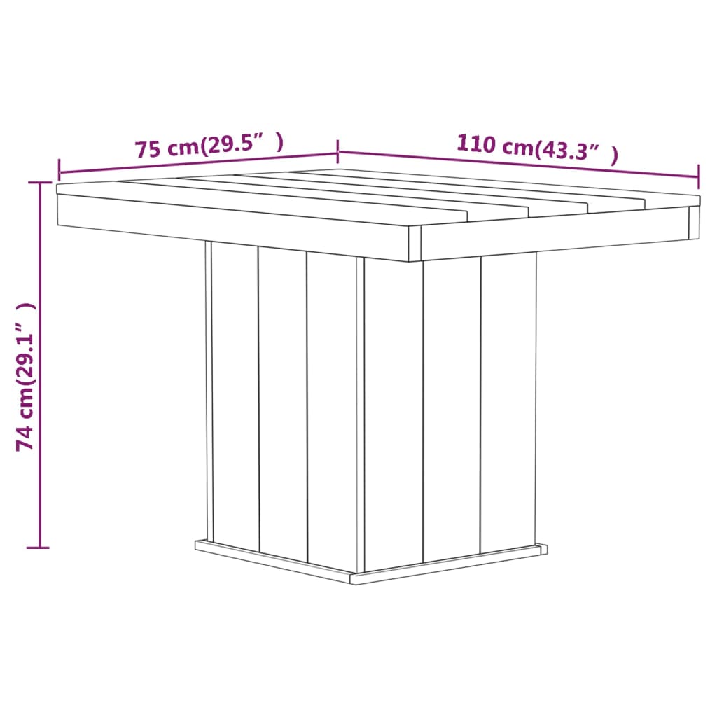 Set da Pranzo da Giardino 3 pz in Legno di Pino Impregnato 3096611