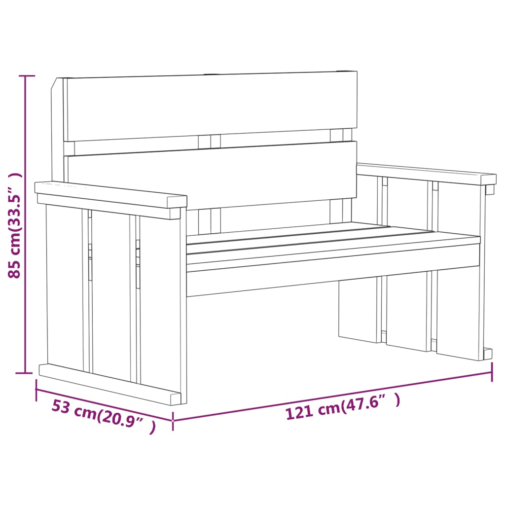 Set da Pranzo da Giardino 3 pz in Legno di Pino Impregnato 3096616