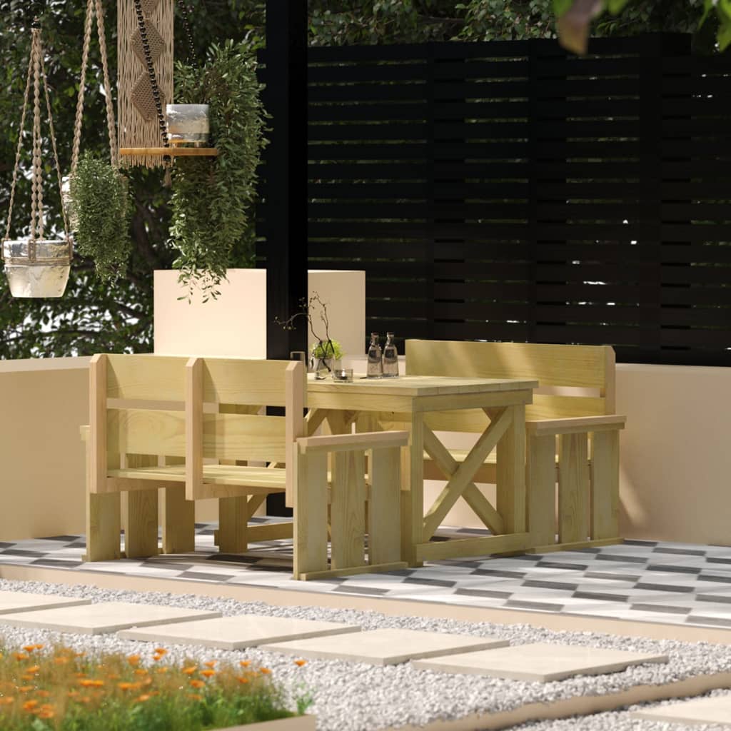 Set da Pranzo da Giardino 3 pz in Legno di Pino Impregnato 3096616