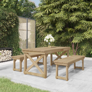 Set da Pranzo per Giardino 3 pz in Legno di Pino Impregnato cod mxl 35991