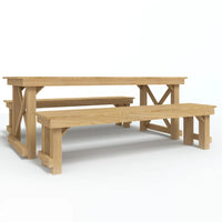 Set da Pranzo da Giardino 3 pz in Legno di Pino Impregnato cod mxl 39498