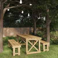 Set da Pranzo da Giardino 3 pz in Legno di Pino Impregnato cod mxl 39498