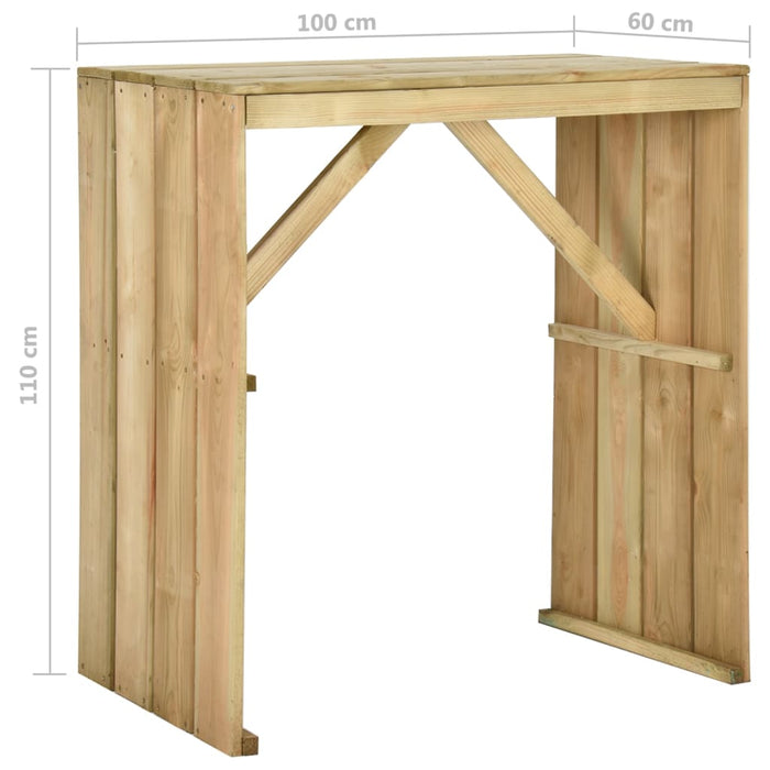 Set Bistrò da Giardino 5 pz in Legno di Pino Impregnato cod mxl 35952