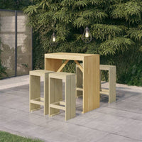 Set Bistrò da Giardino 5 pz in Legno di Pino Impregnato cod mxl 35952