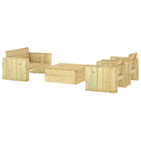 Set Salotto da Giardino 4 pz Legno Massello di Pino Impregnato