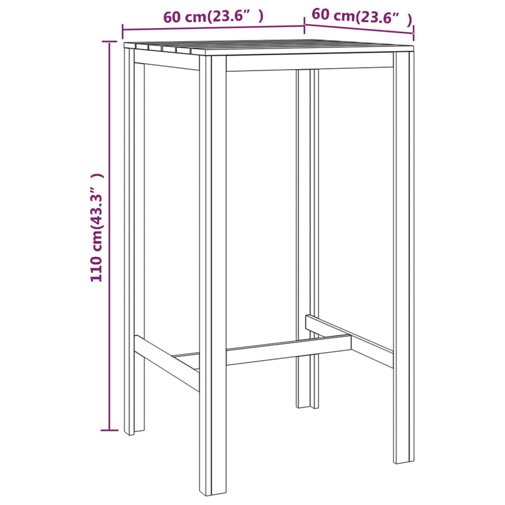 Set Bistrò da Giardino 5 pz in Legno di Pino Impregnato cod mxl 35984