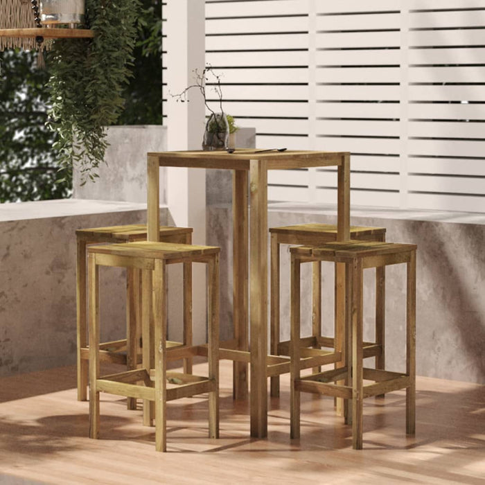 Set Bistrò da Giardino 5 pz in Legno di Pino Impregnato cod mxl 35984