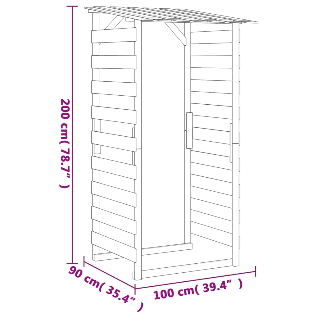 Pergole con Tetto 2 pz 100x90x200 cm Legno di Pino Impregnato cod mxl 71570