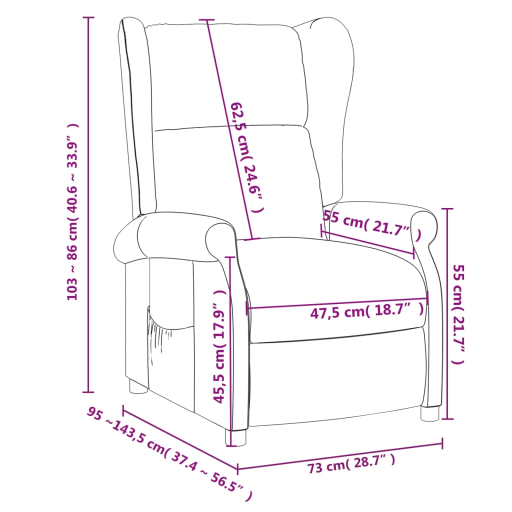 Poltrona Reclinabile in Tessuto Grigio Scuro 340950