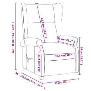 Poltrona Reclinabile in Tessuto Grigio Scuro 340950