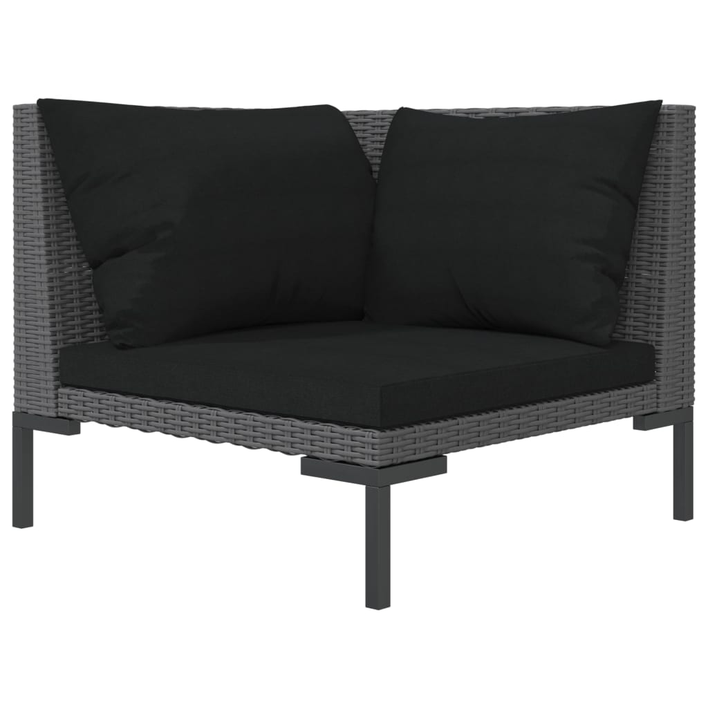 Divano da Giardino con Cuscini in Polyrattan Mezzo Tondo 318601