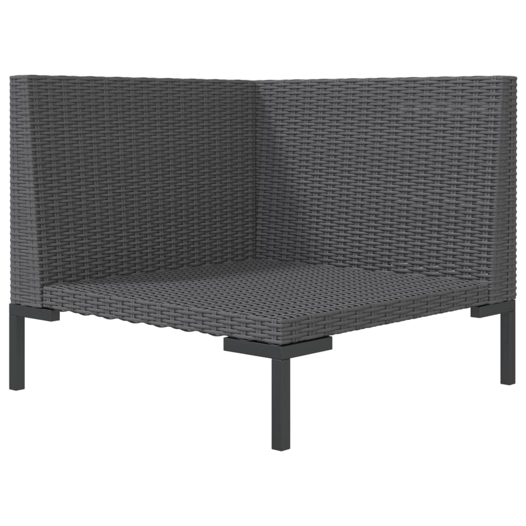 Divano da Giardino con Cuscini in Polyrattan Mezzo Tondo 318601