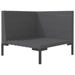 Divano da Giardino con Cuscini in Polyrattan Mezzo Tondo 318601