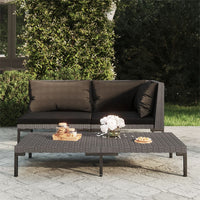 Divano da Giardino con Cuscini in Polyrattan Mezzo Tondo 318601