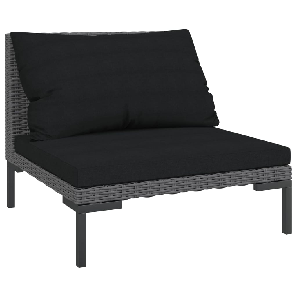 Divani da Giardino 2pz con Cuscini in Polyrattan Mezzo Tondo 318602