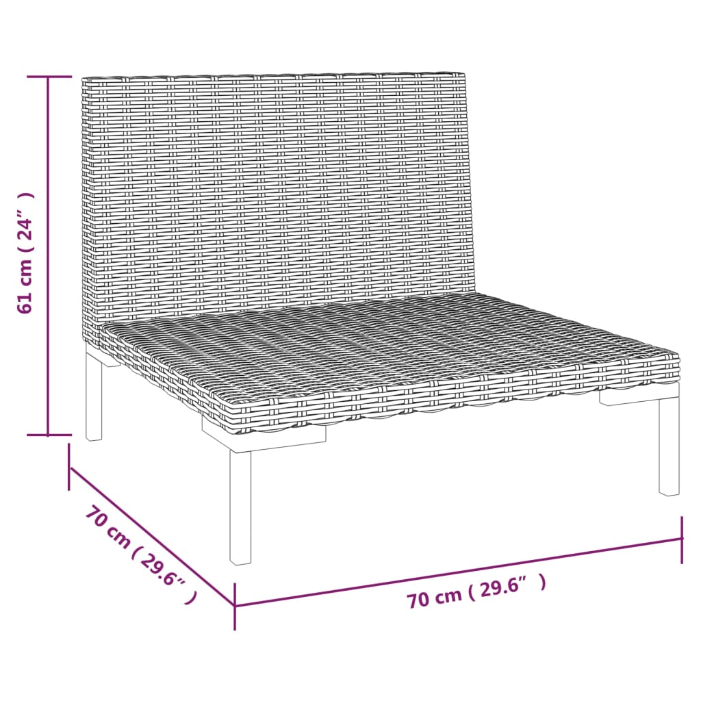 Divani da Giardino 2 pz con Cuscini in Polyrattan Mezzo Tondo cod mxl 77995