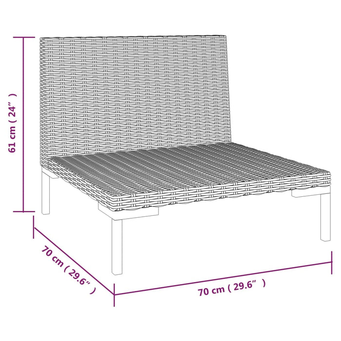 Divani da Giardino 2pz con Cuscini in Polyrattan Mezzo Tondo 318602