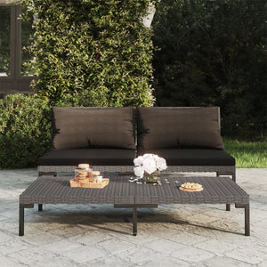 Divani da Giardino 2 pz con Cuscini in Polyrattan Mezzo Tondo cod mxl 77995