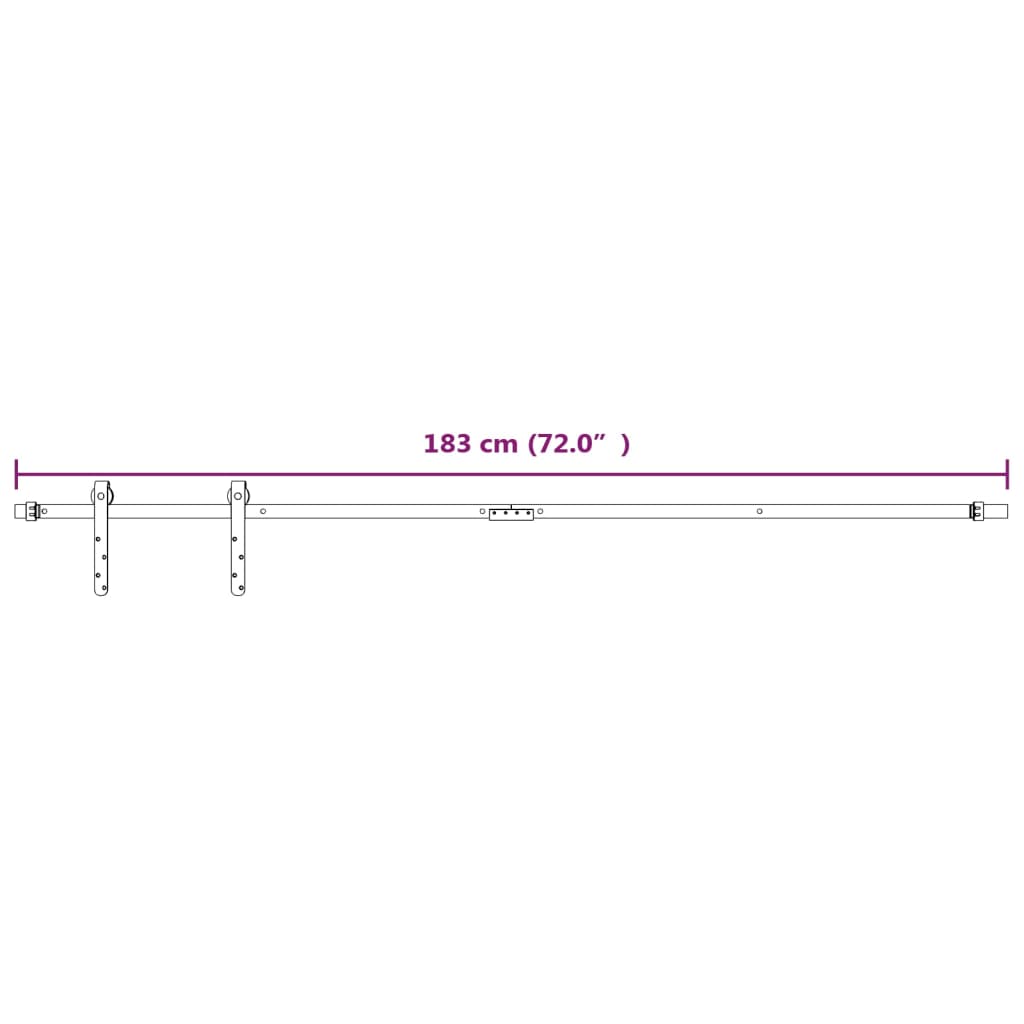 Kit Mini Anta Scorrevole in Acciaio al Carbonio Bianco 183 cm 151690