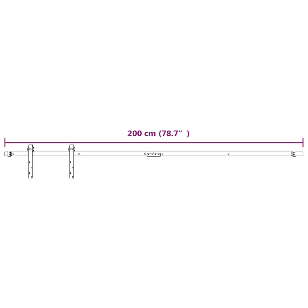 Kit Mini Anta Scorrevole in Acciaio al Carbonio Bianco 200 cm 151691