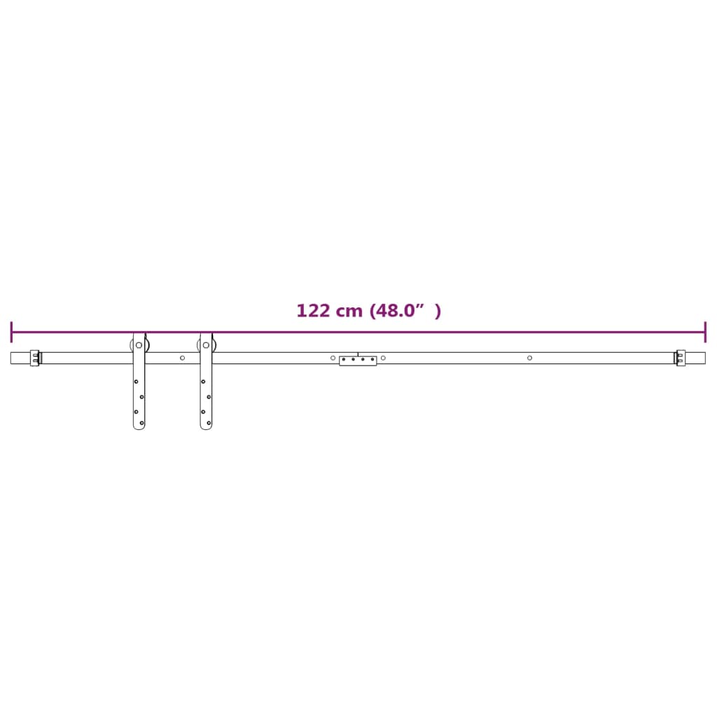 Kit Mini Anta Scorrevole in Acciaio al Carbonio Bianco 122 cm 151693