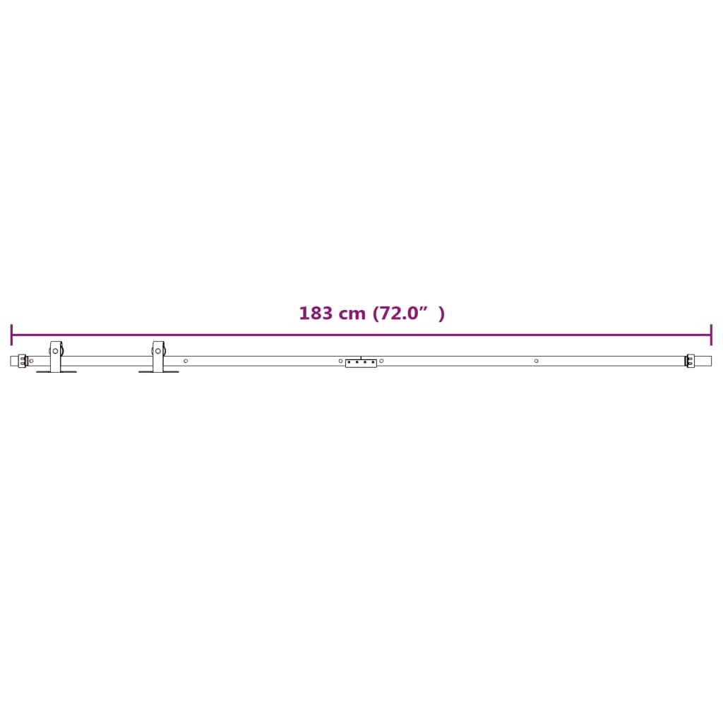 Kit Mini Anta Scorrevole in Acciaio al Carbonio Bianco 183 cm 151694