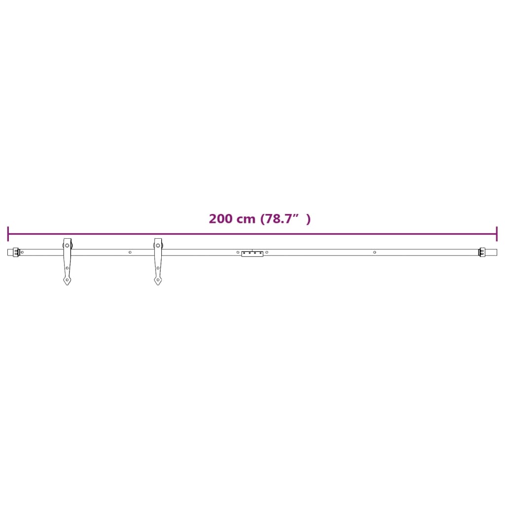 Kit Mini Anta Scorrevole in Acciaio al Carbonio Bianco 200 cm 151699