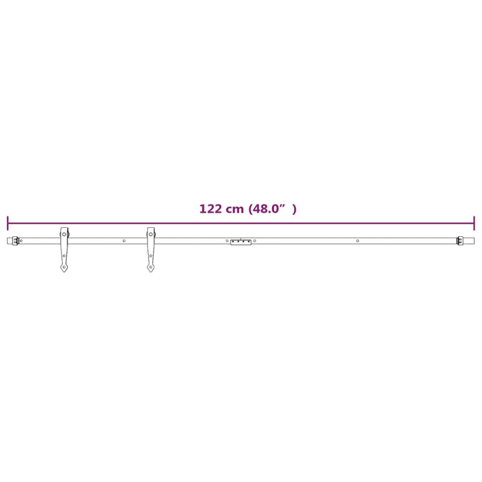 Kit Mini Anta Scorrevole in Acciaio al Carbonio Bianco 122 cm 151701