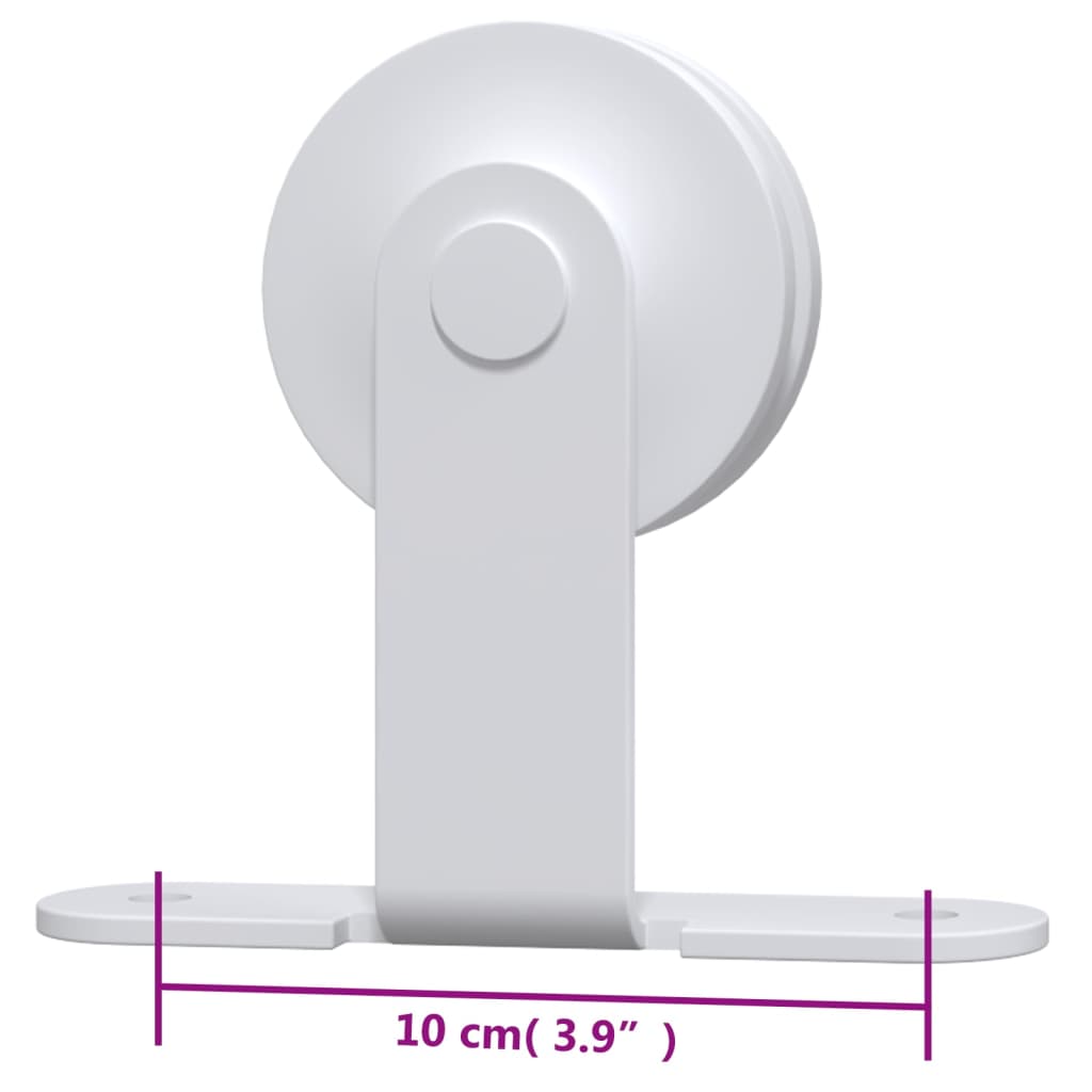 Kit Accessori per Porta Scorrevole 200 cm in Acciaio Bianco 151706