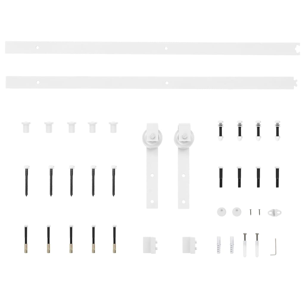 Kit Accessori per Porta Scorrevole 183 cm in Acciaio Bianco cod mxl 75274