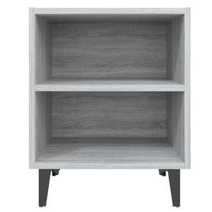 Comodini Gambe in Metallo 2 pz Grigio Sonoma 40x30x50 cm 813107