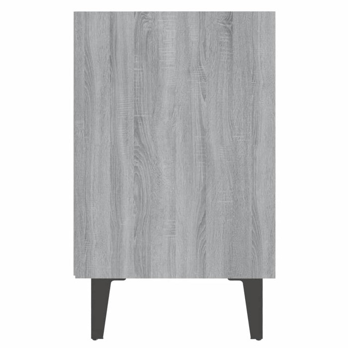 Comodini Gambe in Metallo 2 pz Grigio Sonoma 40x30x50 cm 813107