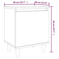 Comodino con Gambe in Legno Massello Grigio Sonoma 40x30x50 cm cod mxl 31043