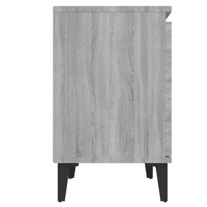 Comodino con Gambe in Metallo Grigio Sonoma 40x30x50 cm cod mxl 41926