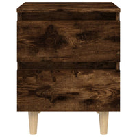 Comodino con Gambe in Legno Massello Rovere Fumo 40x35x50 cm cod mxl 30640