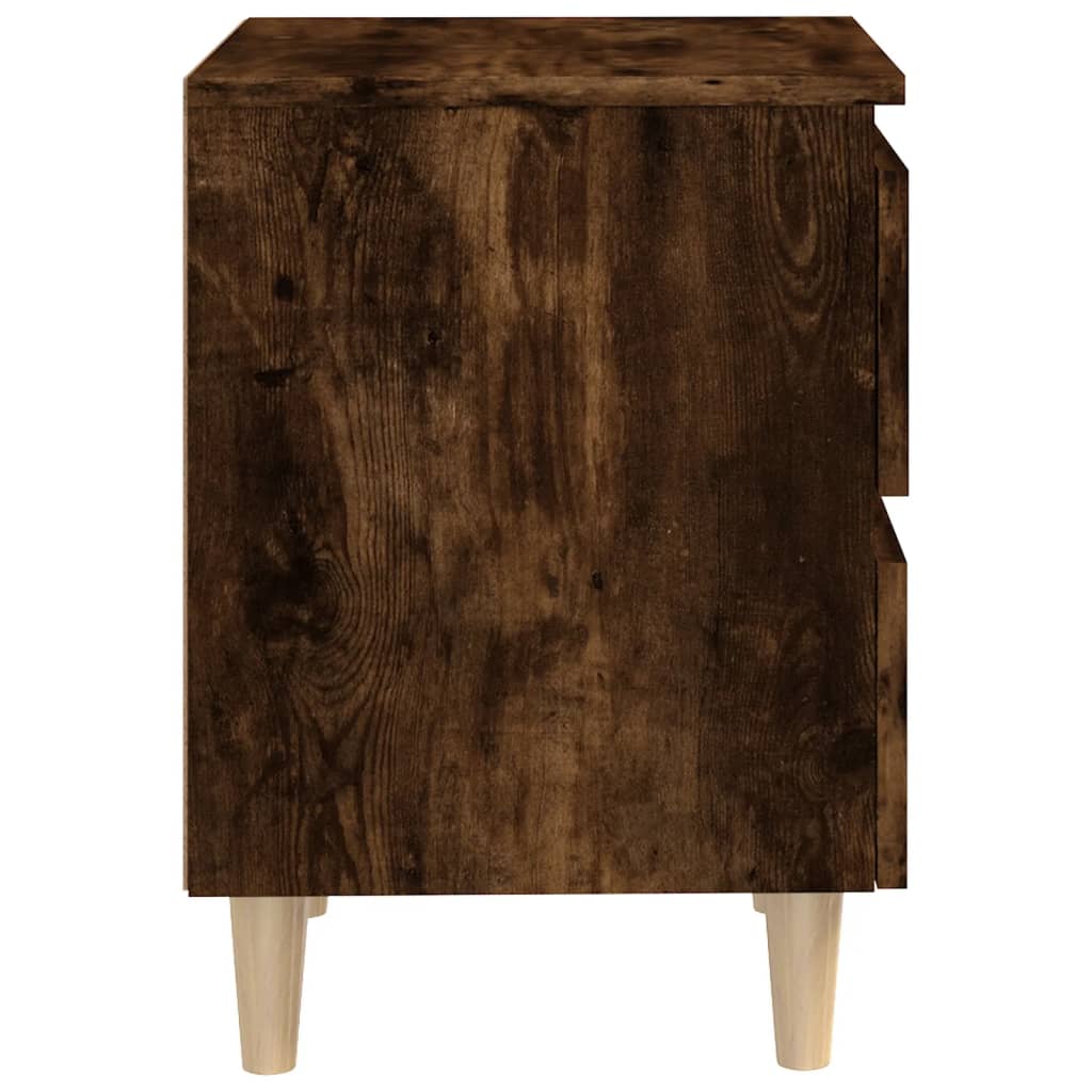 Comodino con Gambe in Legno Massello Rovere Fumo 40x35x50 cm cod mxl 30640